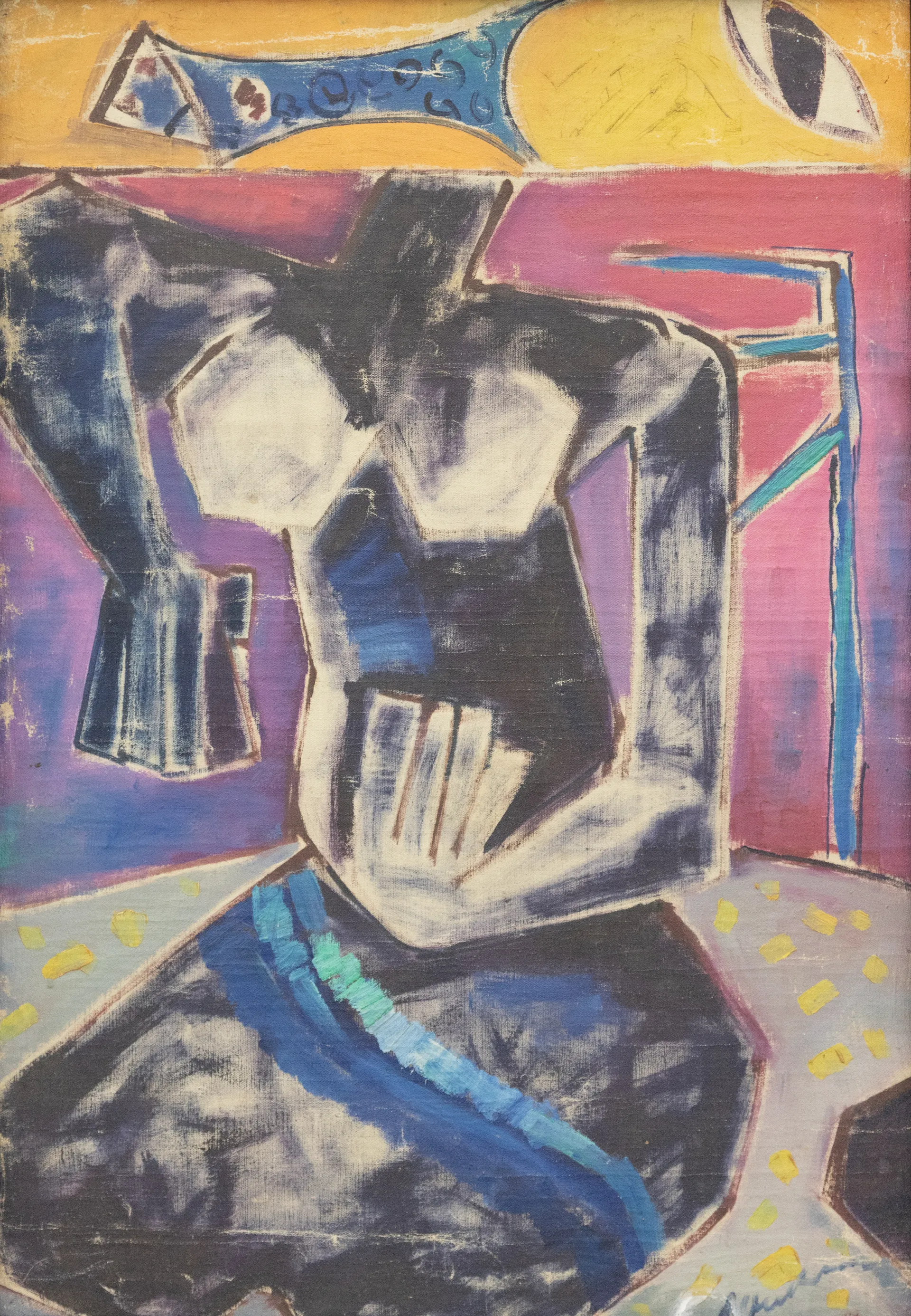 Lot 66 — Geoffrey Mukasa, Untitled (Seated Figure in Blue)