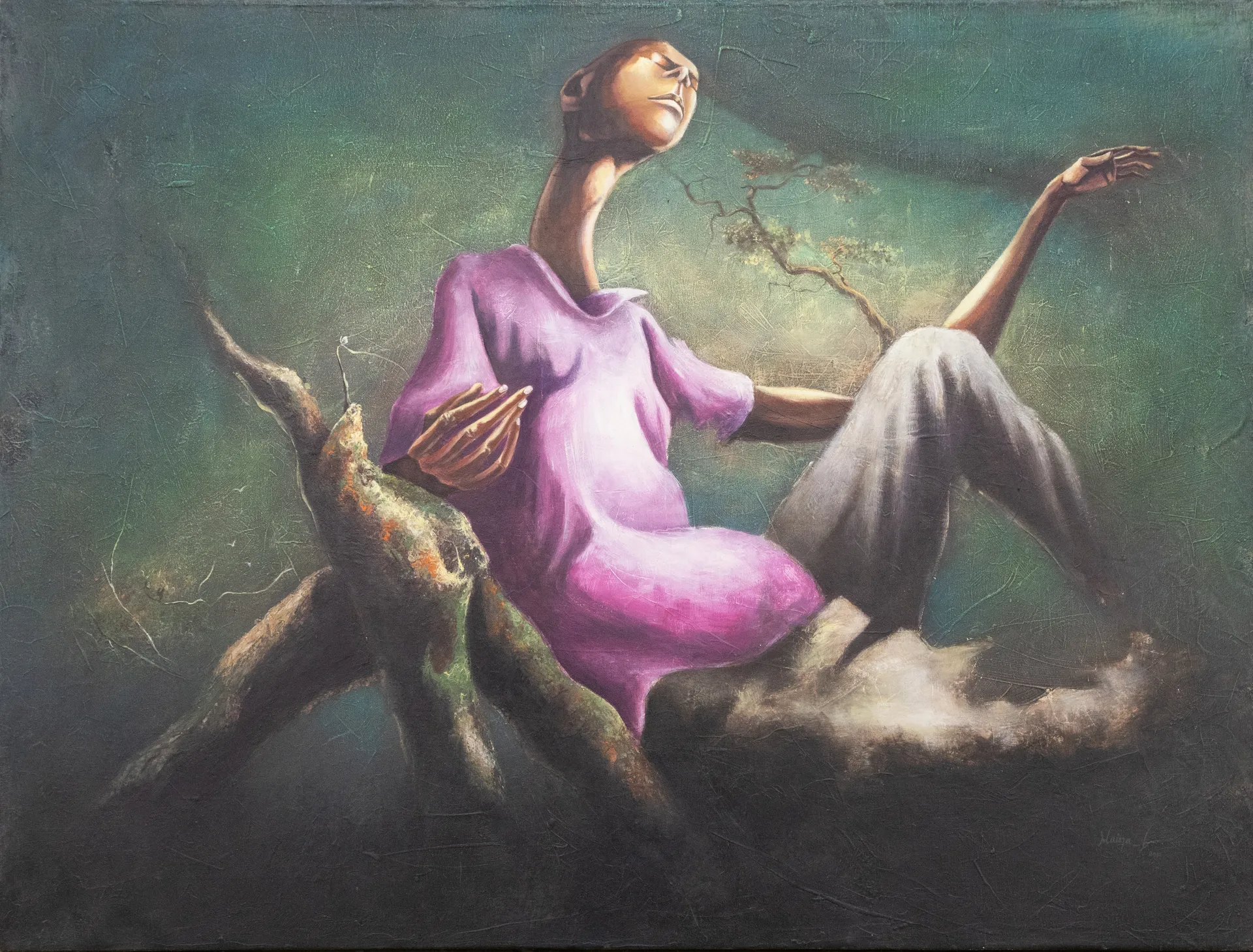 Lot 7 — Boniface Maina, Contemplating in Bliss