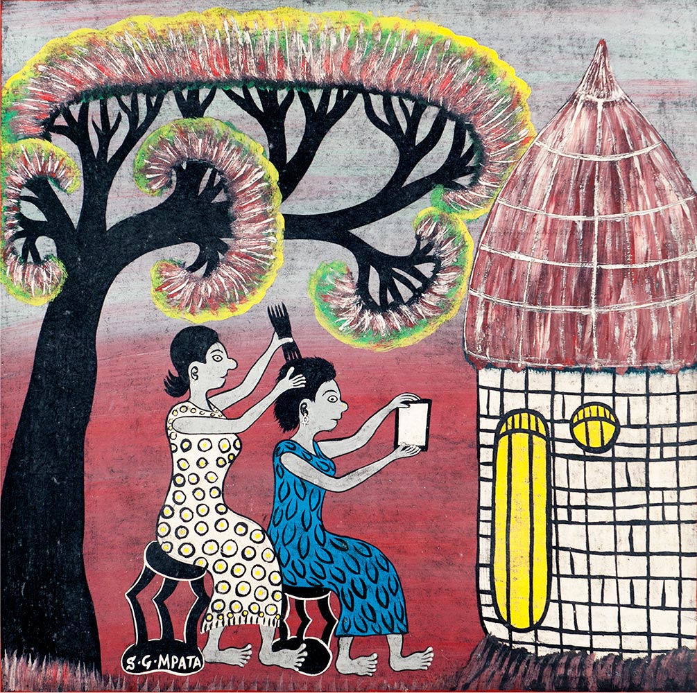 Lot 28 — Simon Mpata, Untitled (Hairdressing Day)