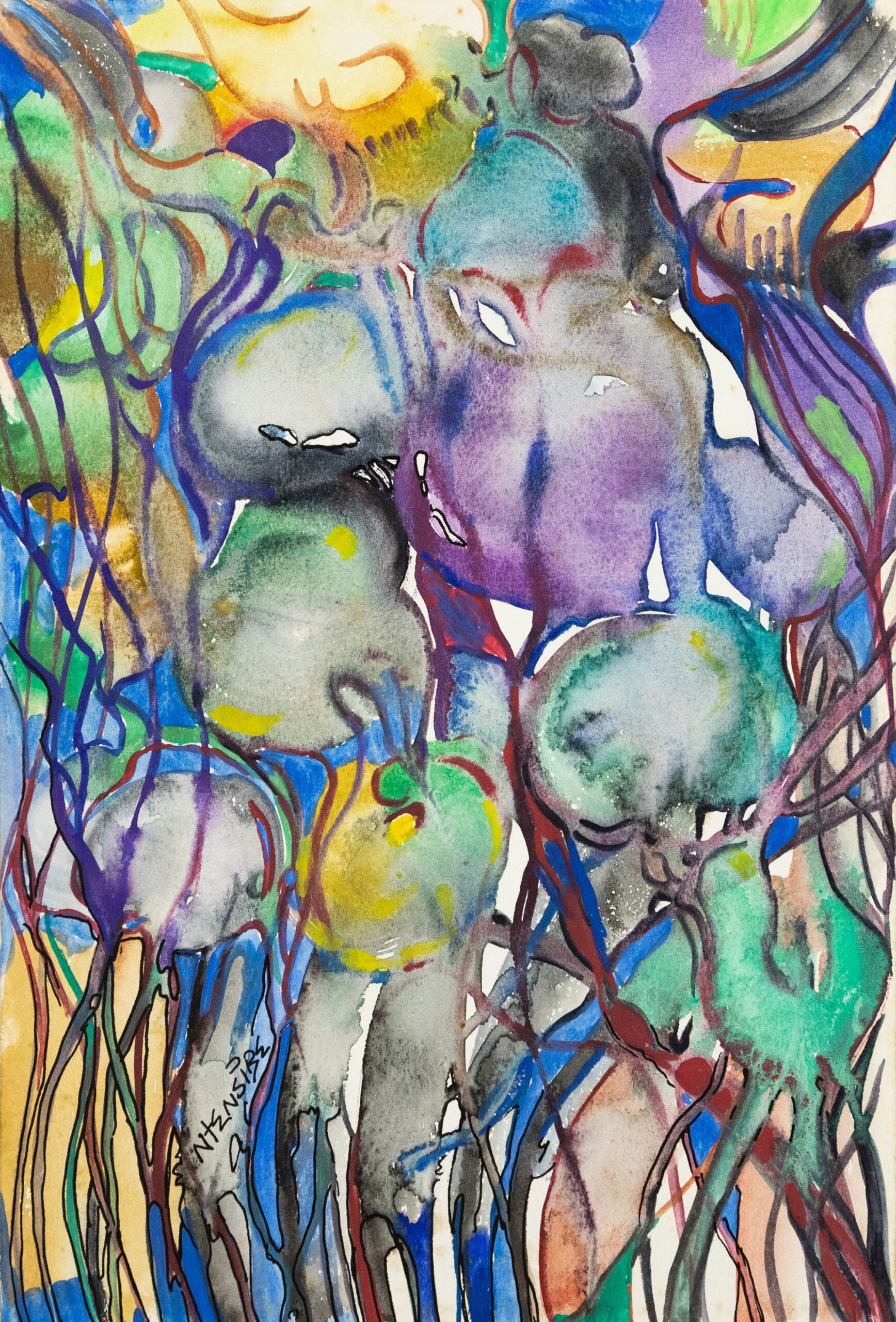 Lot 10 — Joseph Ntensibe, Untitled l & ll, circa 2000, sold as a pair