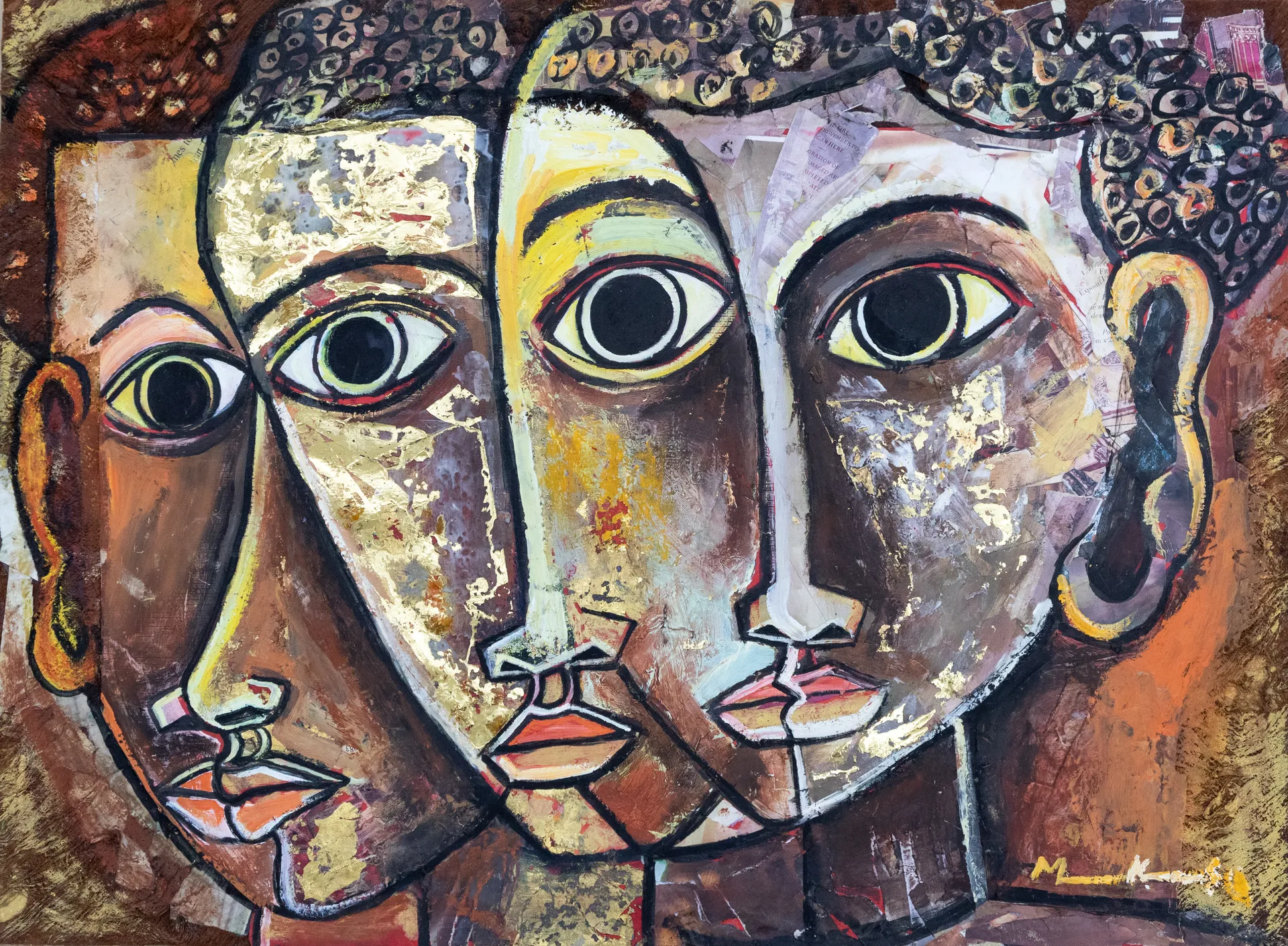 Lot 64 — Geoffrey Mukasa, Untitled (Faces)