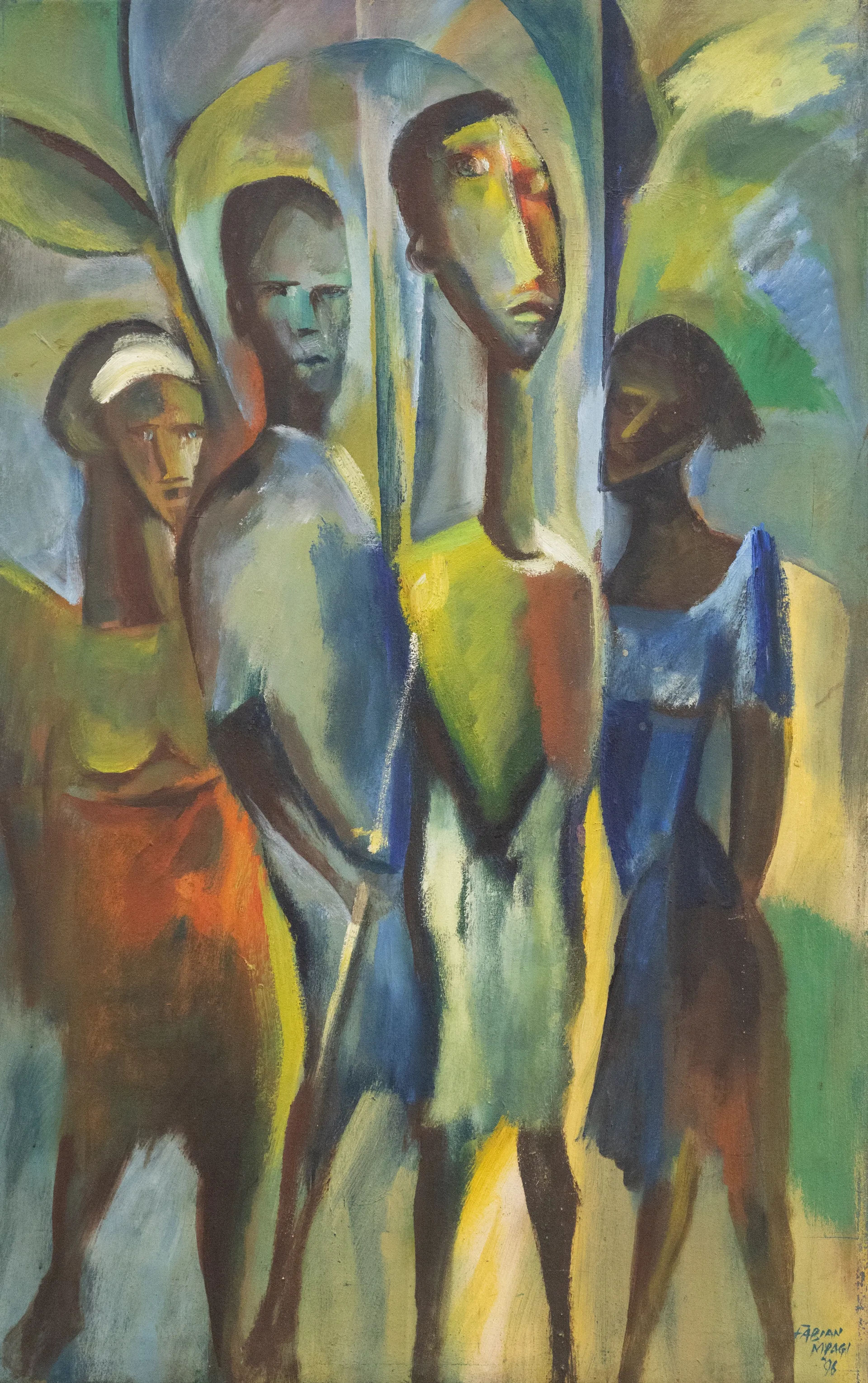 Lot 53 — Fabian Mpagi, Untitled (Four Abstracted Figures)