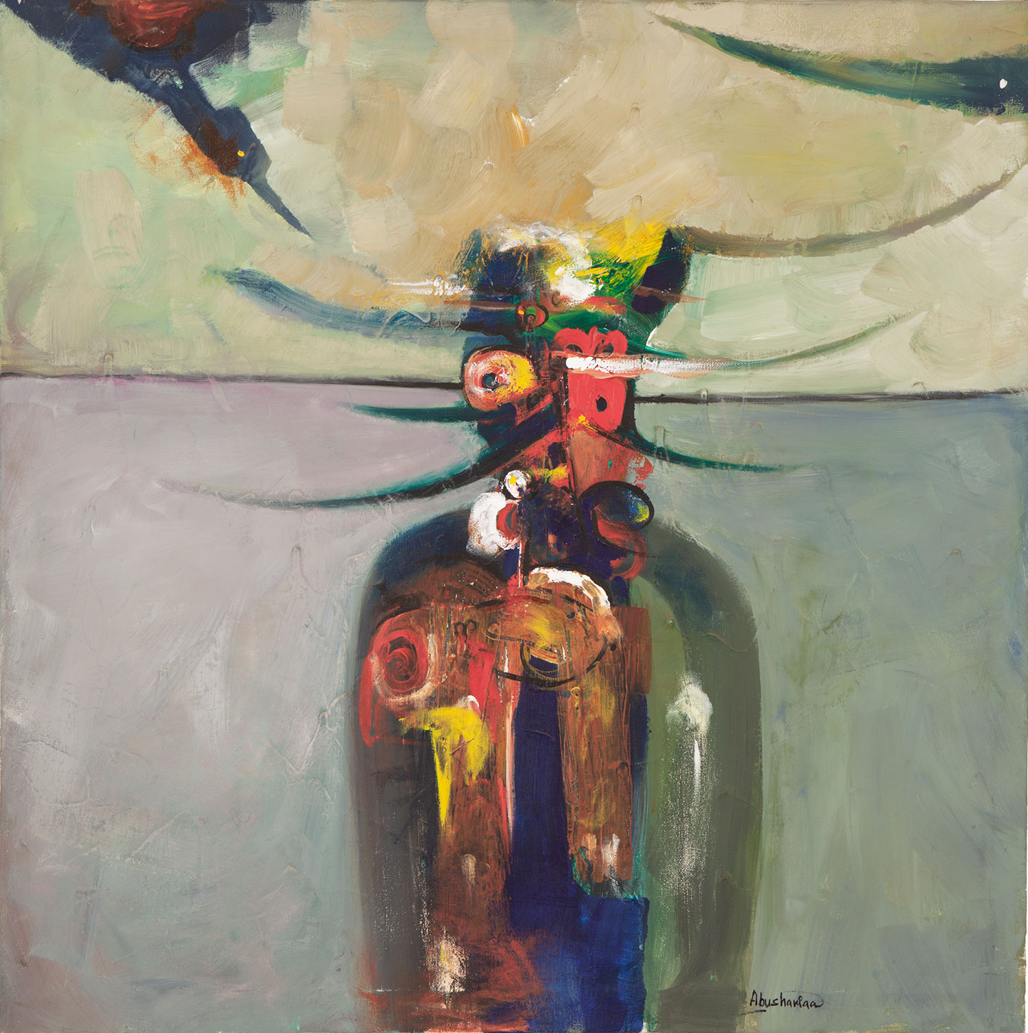 Lot 14 — Ahmed Abushariaa, Untitled, undated