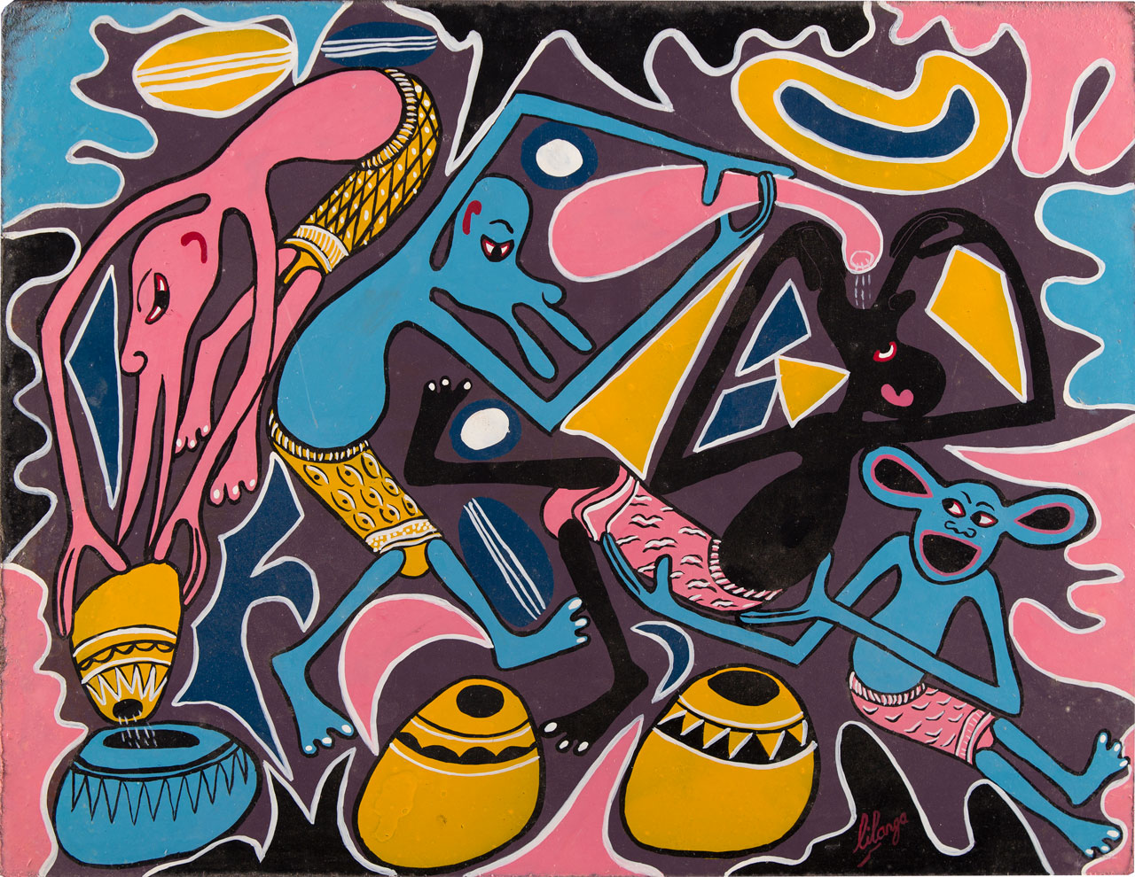 Lot 51 — George Lilanga, Untitled diptych, before 1998