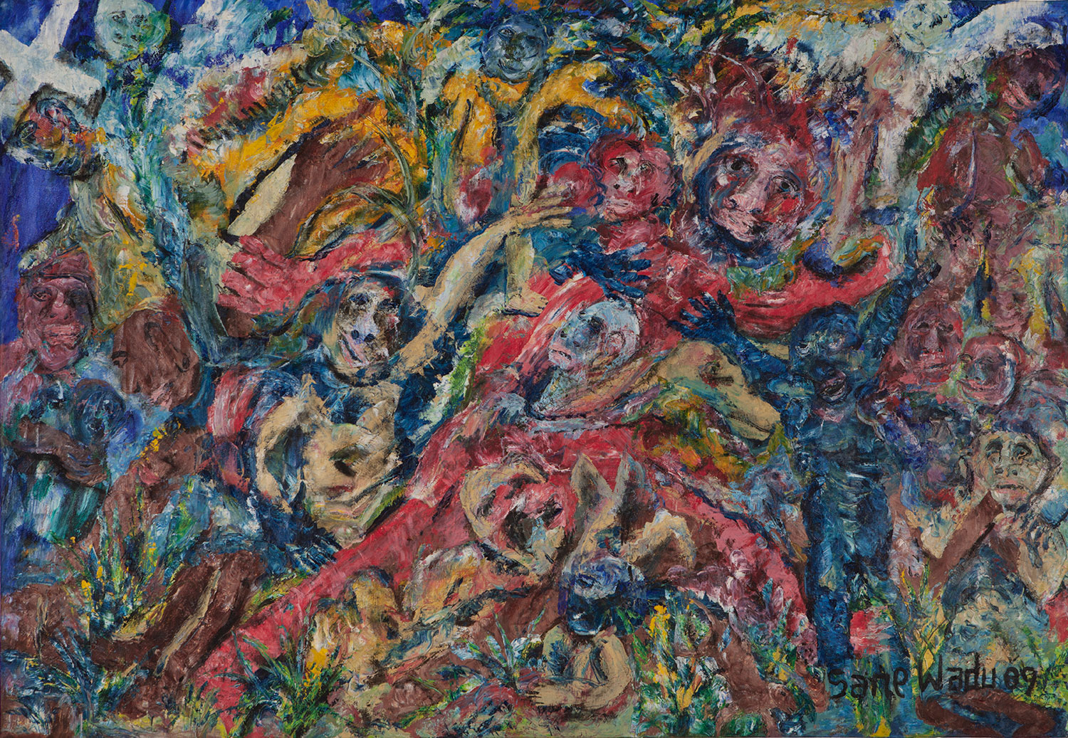 Lot 51 — Sane Wadu, When God Met Man, 1989Signed ‘Sane Wadu 89’ (lower right)