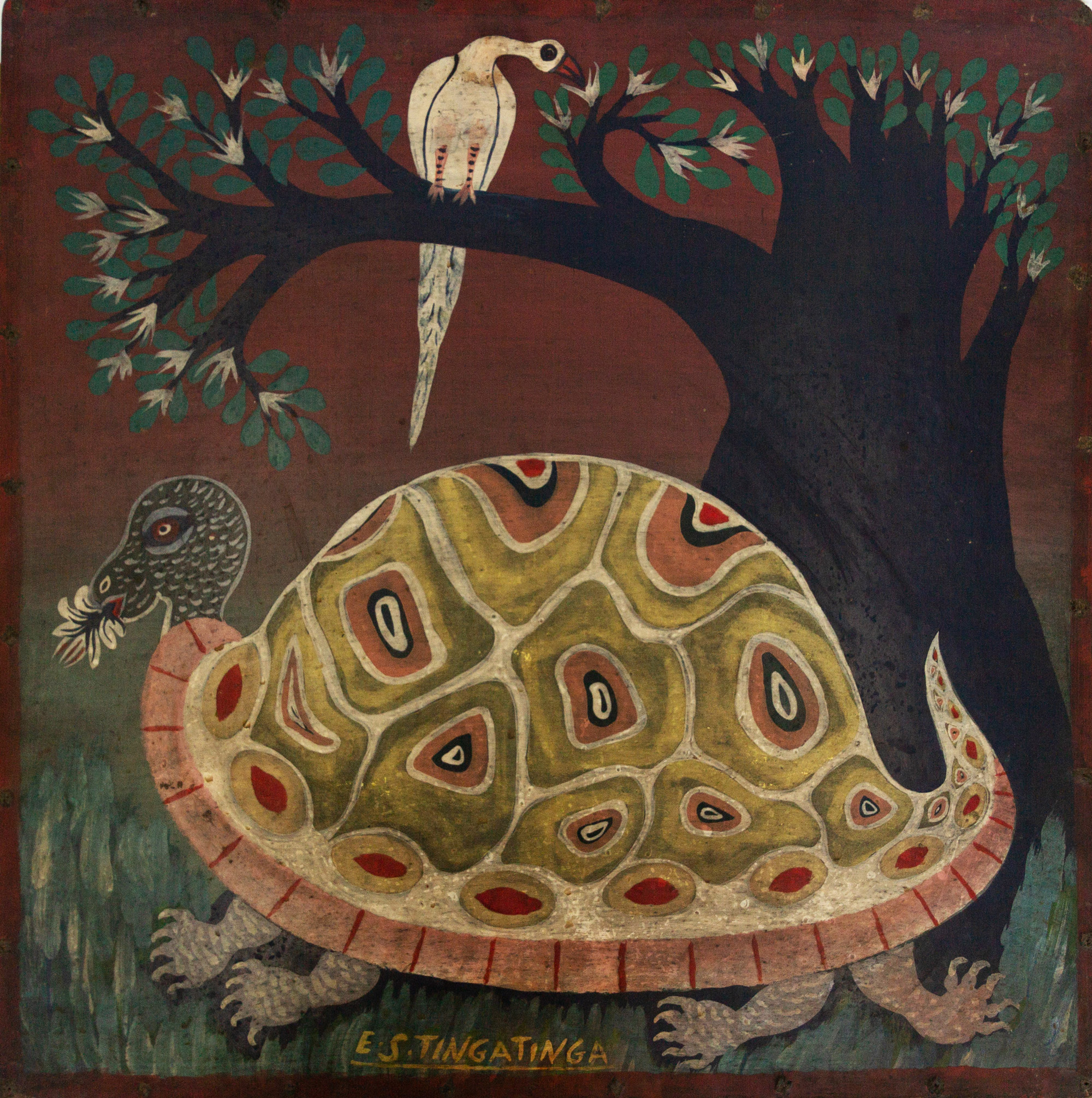 Lot 28 — Edward Saidi Tingatinga, Untitled (Tortoise), circa 1968-1972