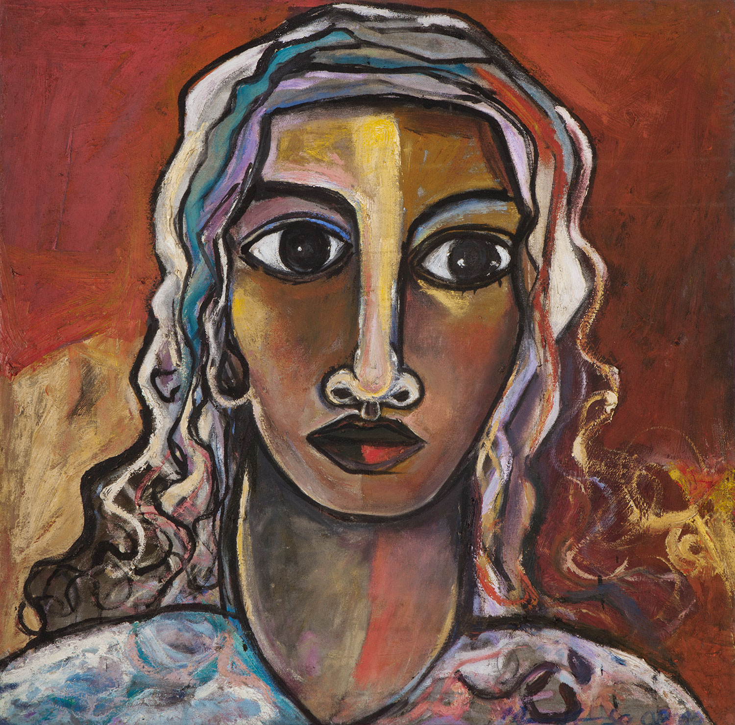 Lot 42 — Geoffrey Mukasa, Portrait of a Blonde Girl