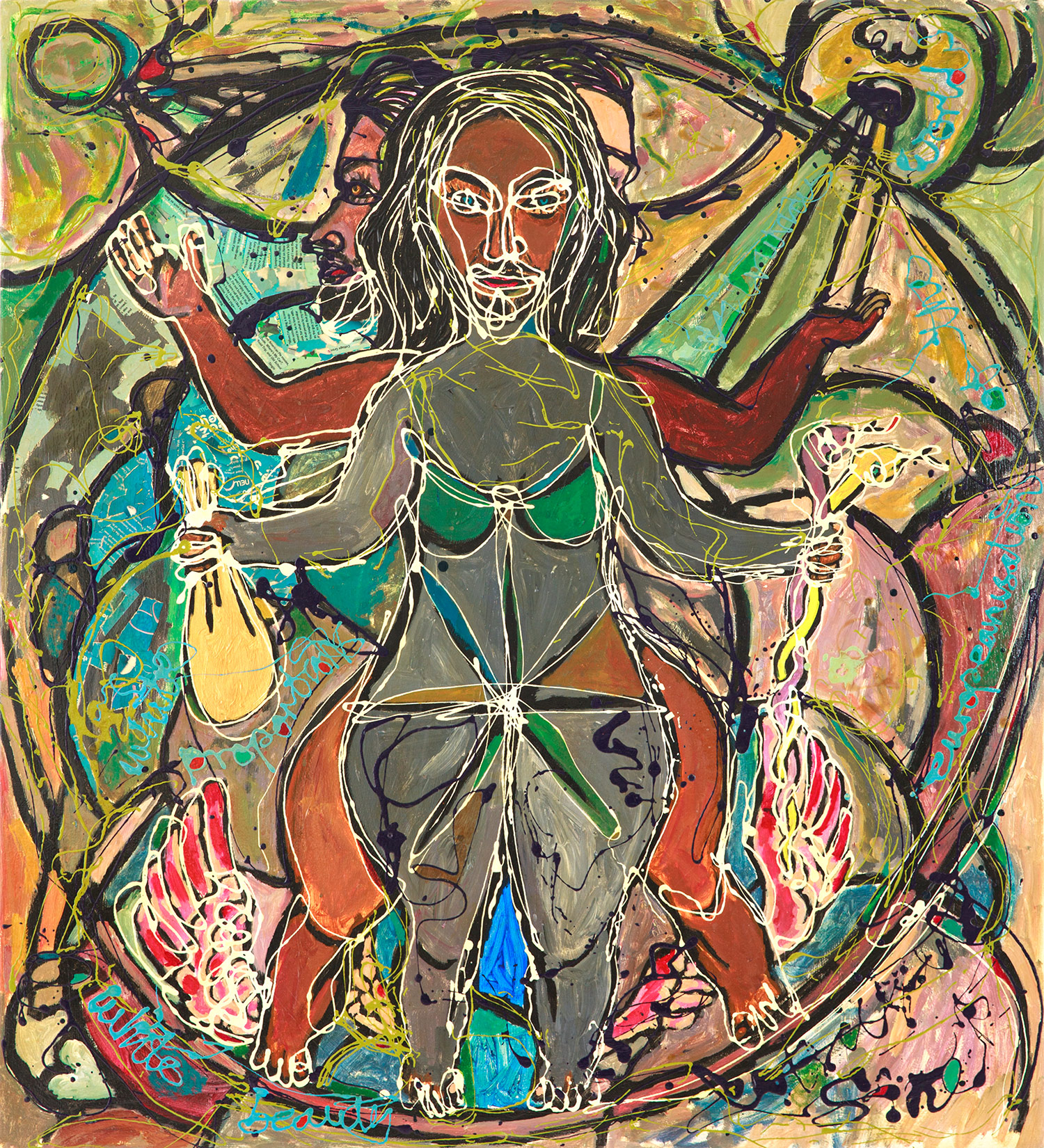 Lot 52 — Eria Sane Nsubuga, Vitruvian Androgyny (Metamorphosis of Adam & (St) Eve)