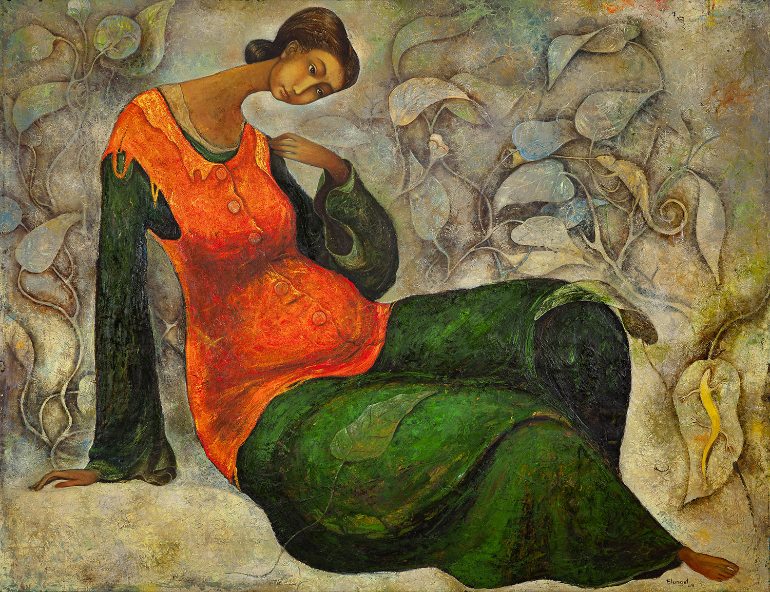 Lot 6 — Peter Elungat, Untitled (Angelina in Green