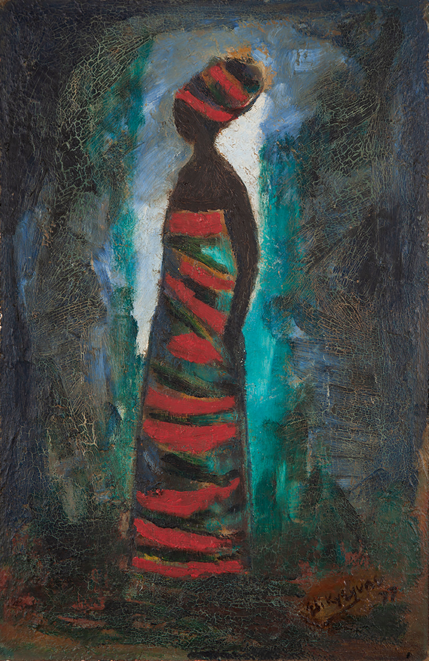 Lot 39 — Eli Kyeyune, Untitled (Lady in Red)