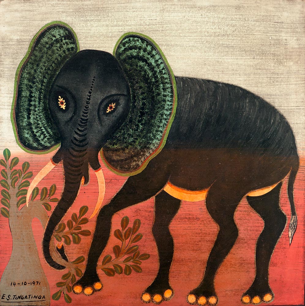 Lot 30 — Edward Saidi Tingatinga, Untitled (Elephant)
