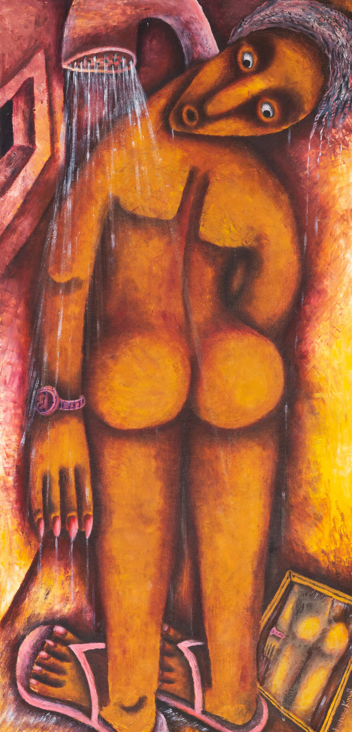 Lot 9 — Richard Kimathi, Woman Showering, circa 1998