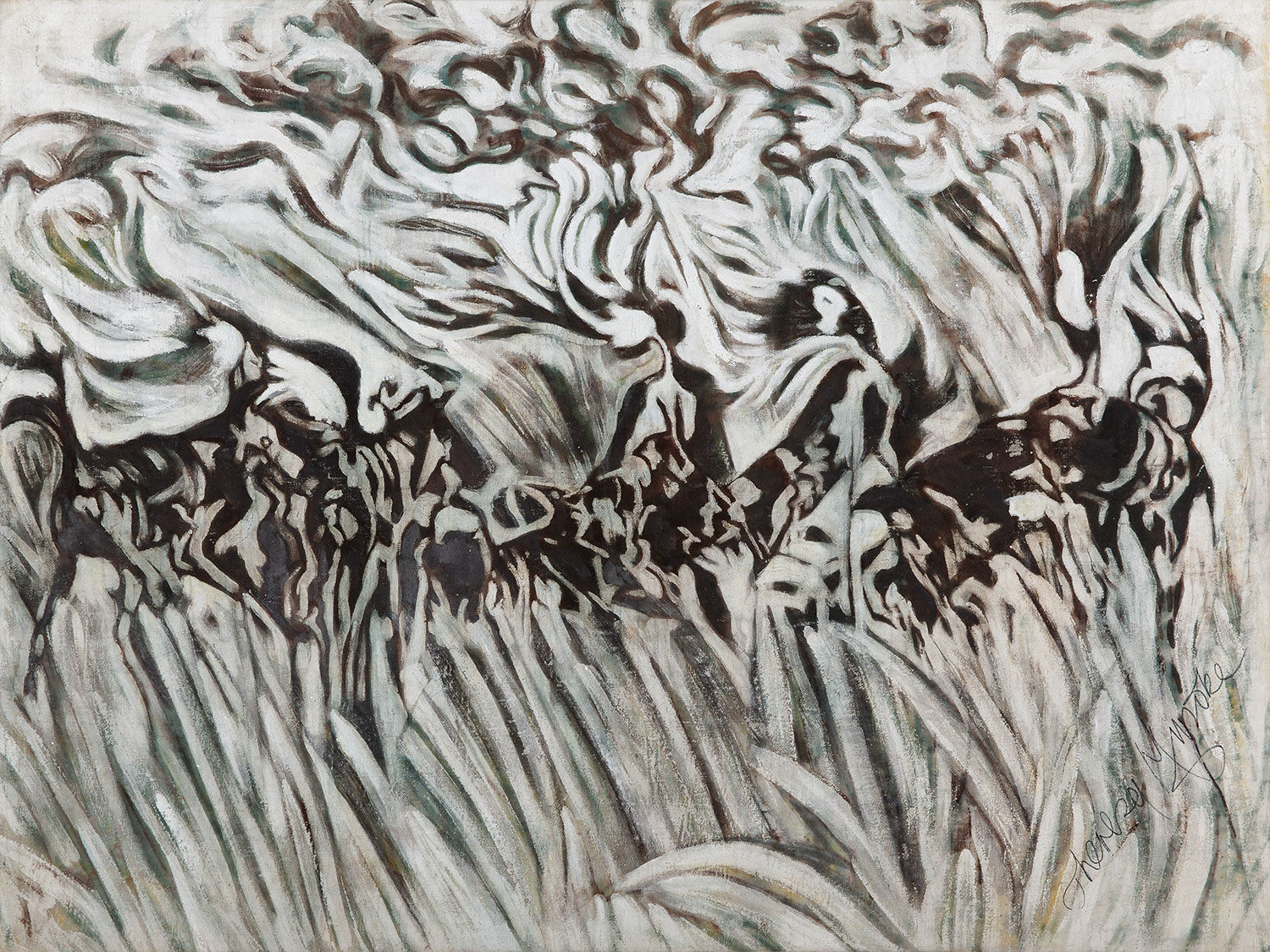 Lot 35 — Theresa Musoke, African Wild Dogs, circa 2010