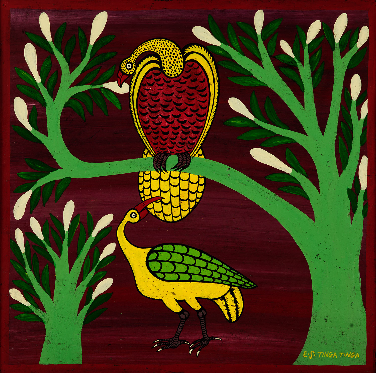 Lot 26 — E. S. Tingatinga, A Kiss, between 1968 – 1972
