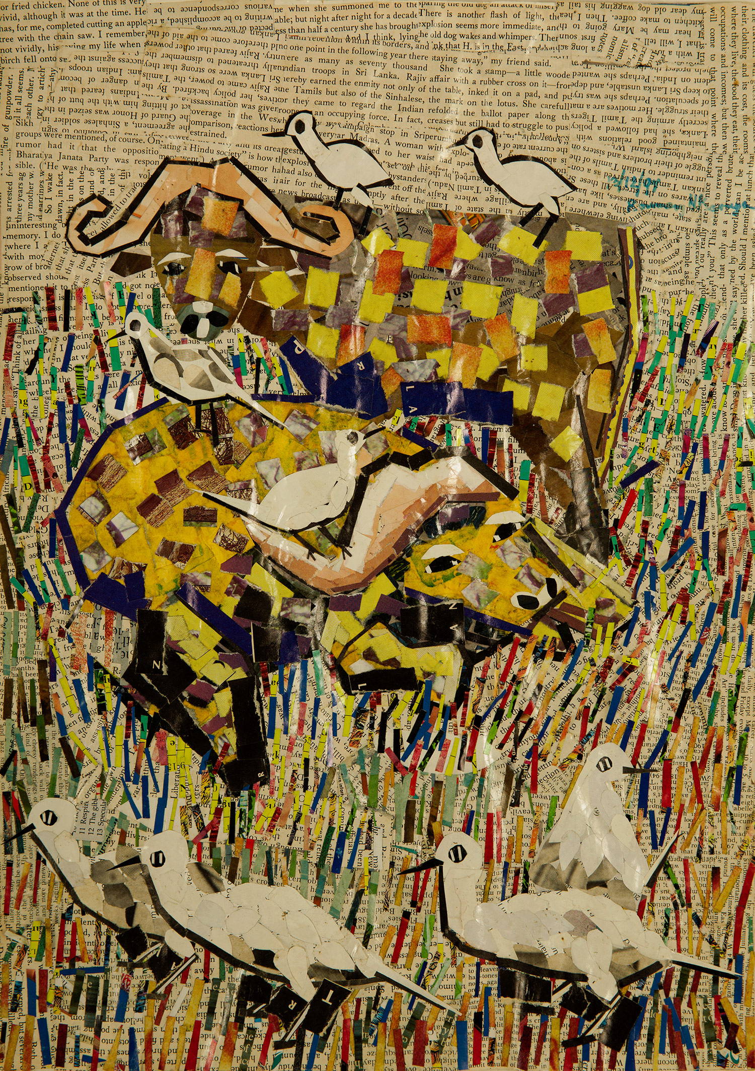 Lot 6 — Rosemary Karuga, Untitled (Buffalo and Birds)