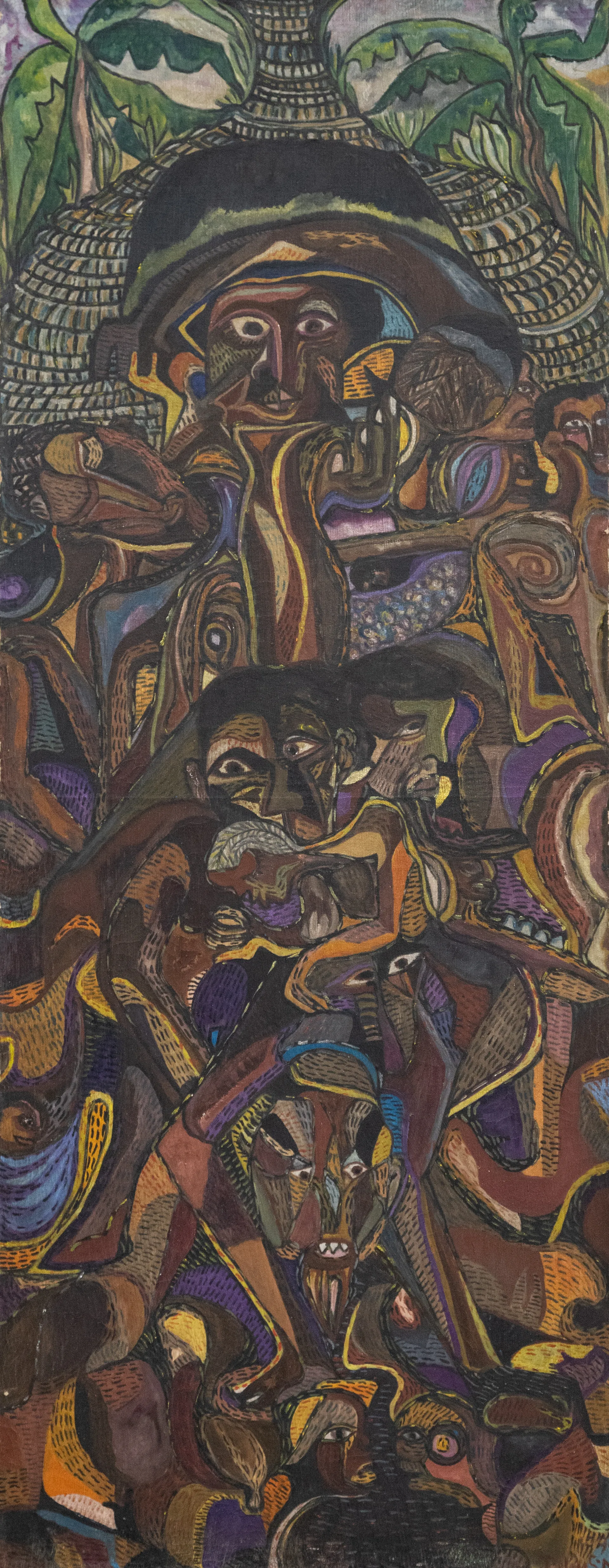 Lot 45 — Julius Njau, Untitled (Purple Figures)