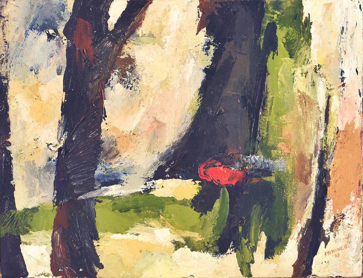 Lot 14 — George William Kyeyune, Landscape with Red