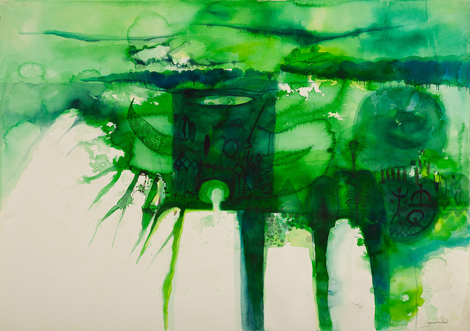 Lot 13 — Ahmed Abushariaa, Untitled (Forest)