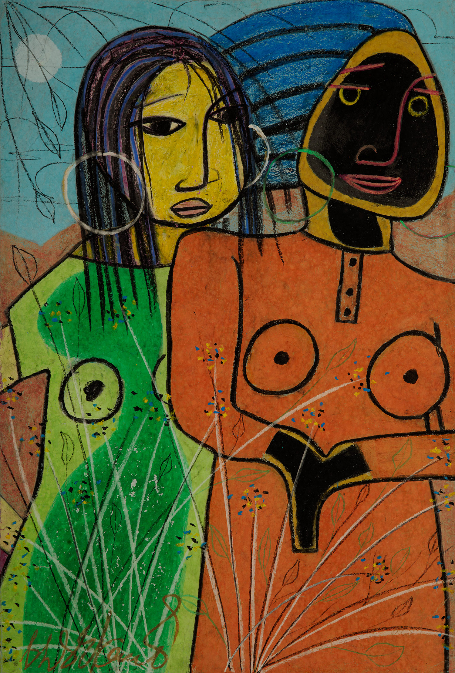 Lot 2 — Charles Sekano, Untitled (Two Women Standing)
