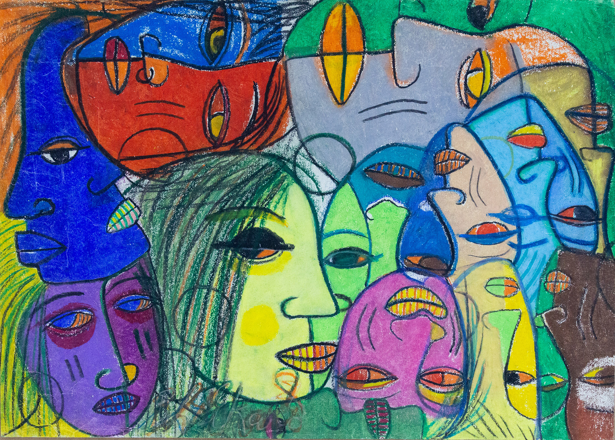 Lot 2 — Charles Sekano, Untitled (Faces), undated