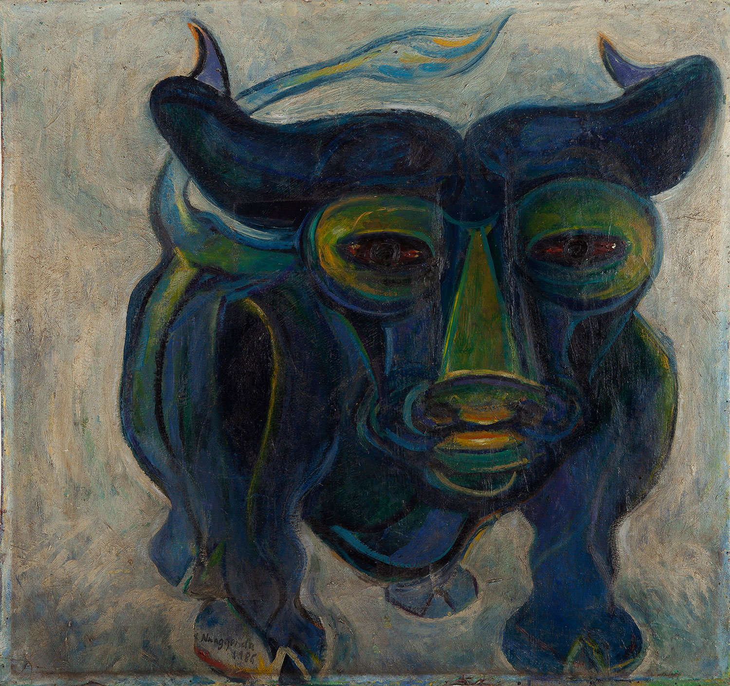 Lot 26 — Francis Nnaggenda, Untitled, (Blue Bull)