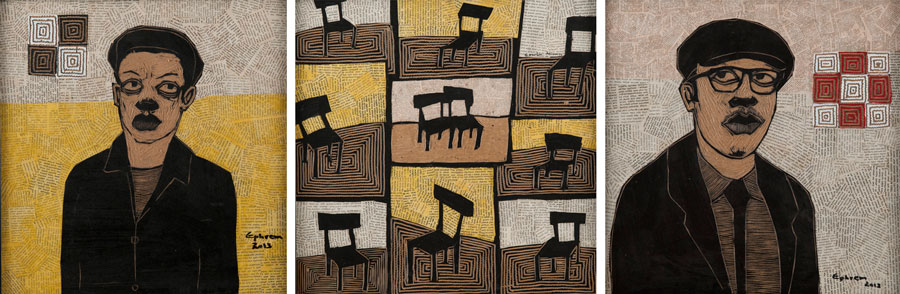 Lot 34 — Ephrem Solomon, Left to right: The Poor Gambler; Untitled; The Gambler 4