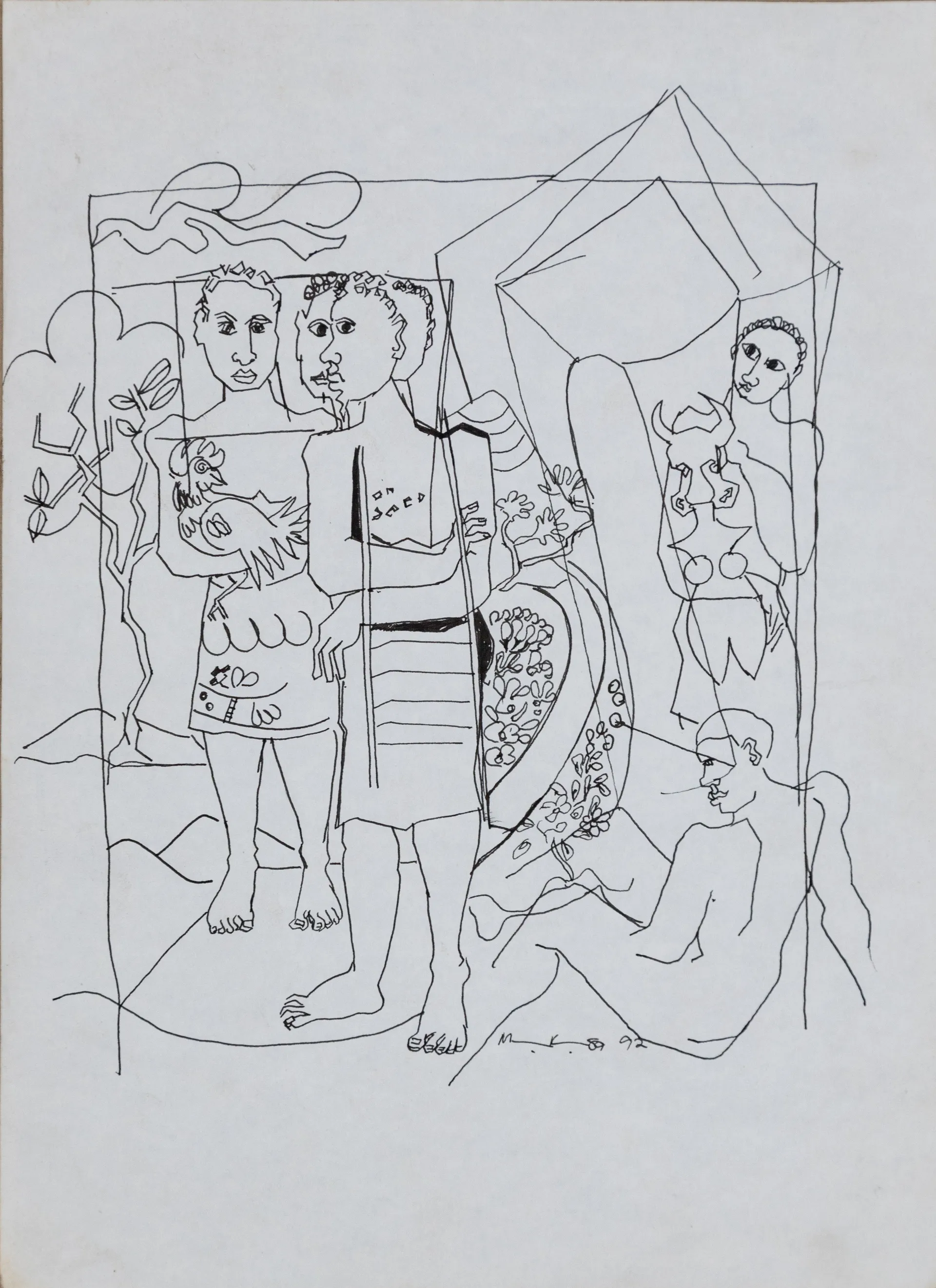 Lot 67 — Geoffrey Mukasa, Untitled (Four Figures)