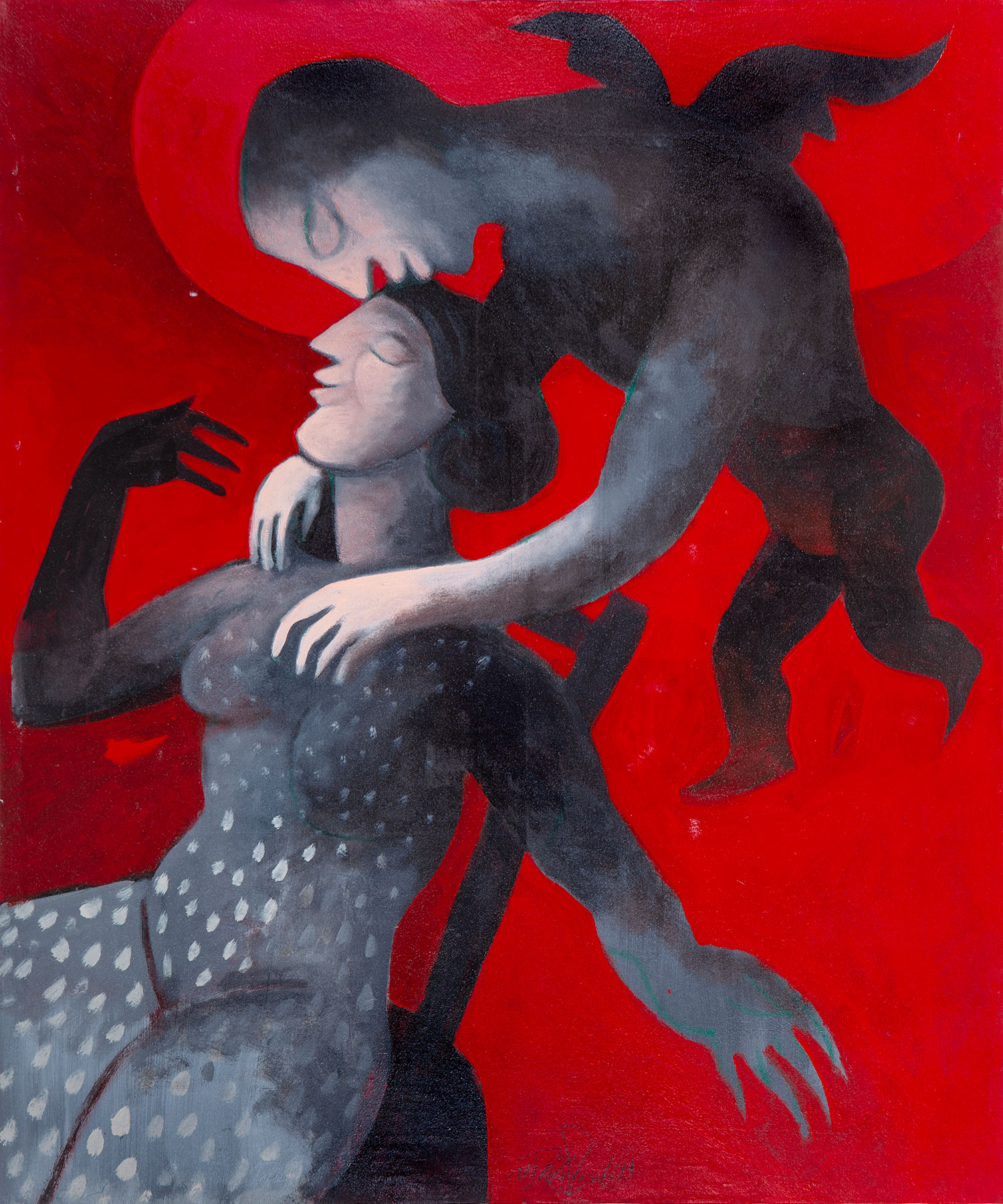 Lot 38 — Nazir Tanbouli, Visitation, 2019Signed ‘signature’ 19 (lower middle)
