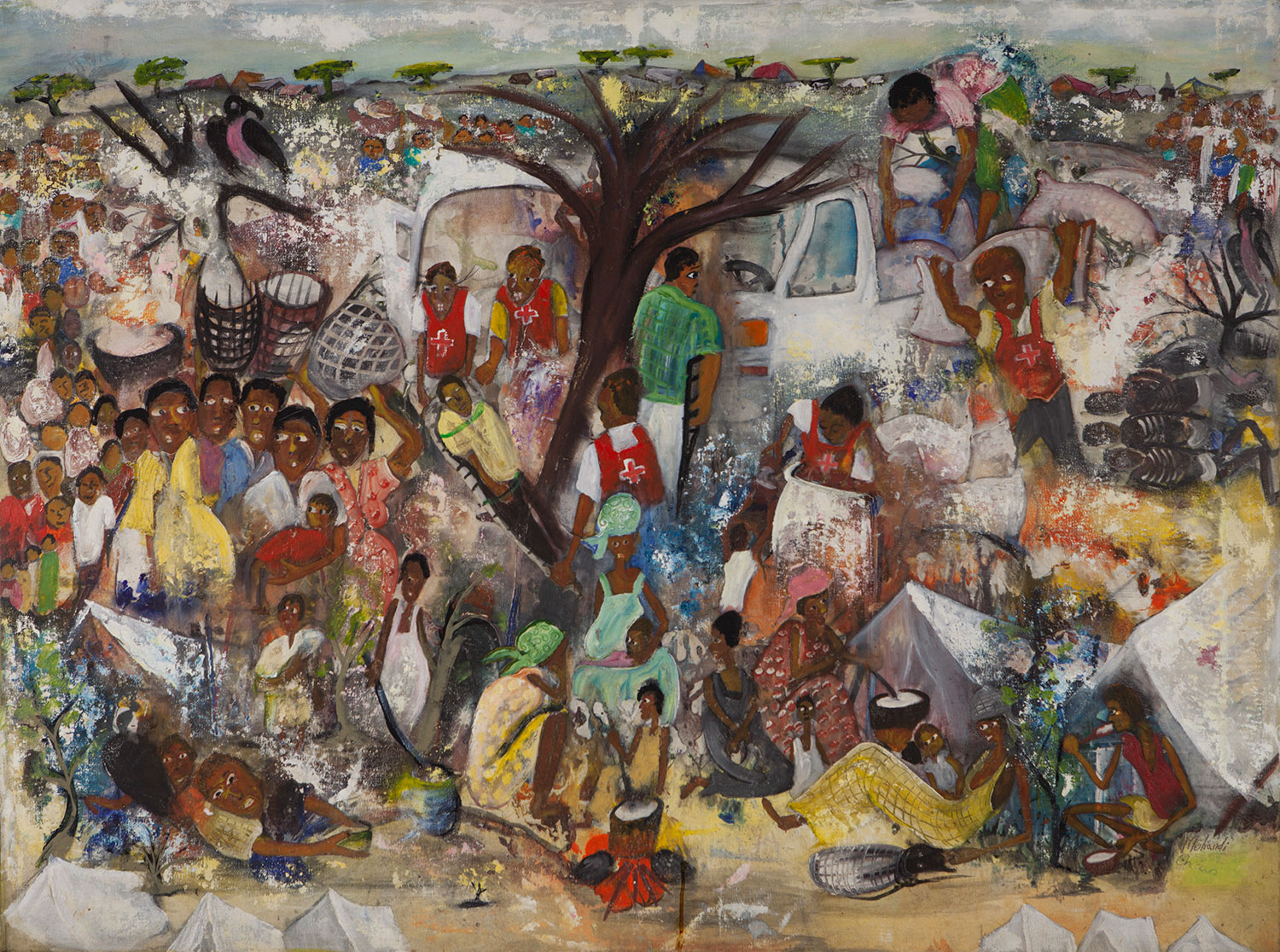 Lot 61 — Chain Muhandi, The Refugees of Africa, undated Signed ‘Muhandi Chain’ (lower right)