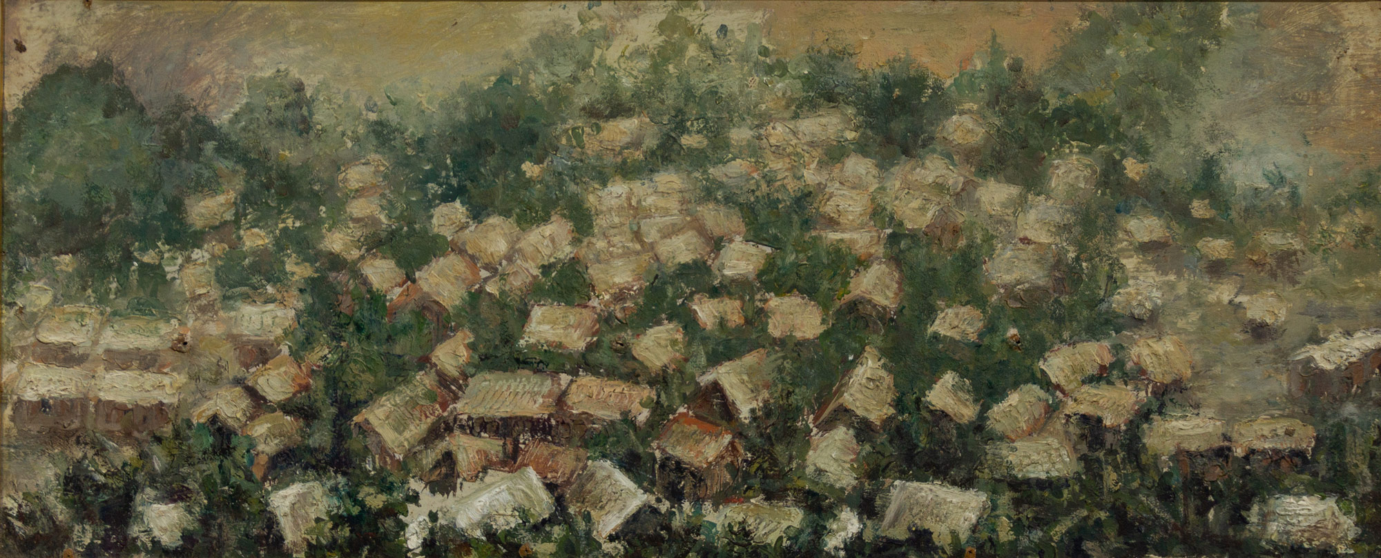 Lot 12 — Francis Musango, Village Under Banana Grove, circa late 1970s