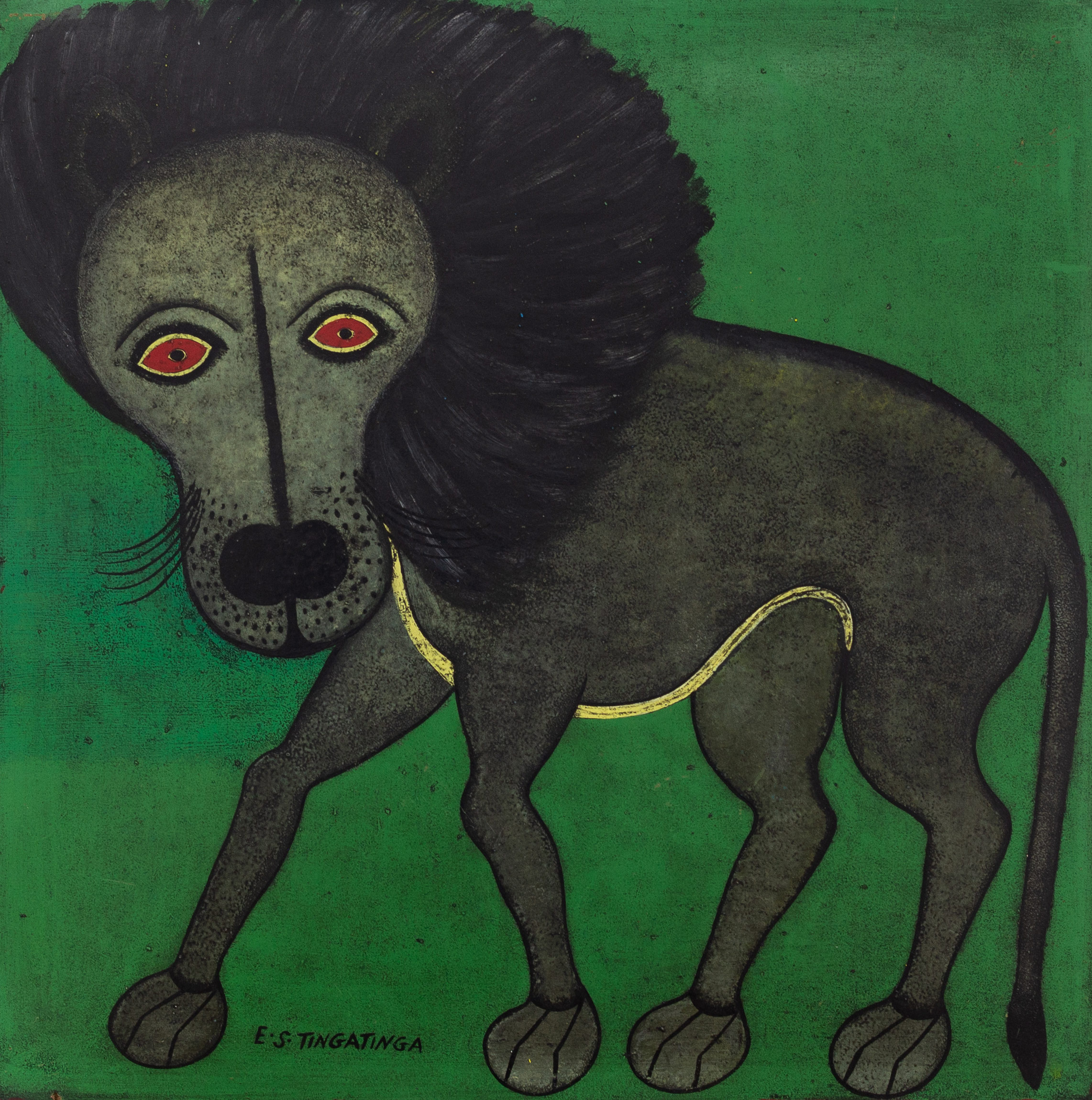 Lot 26 — Edward Saidi Tingatinga, Untitled (Lion), circa 1968 – 1972