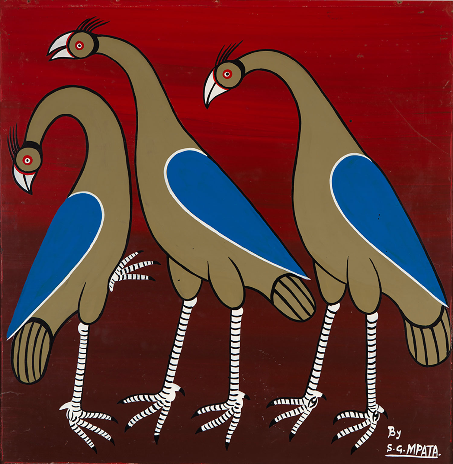 Lot 65 — Simon Mpata, Untitled (3 Birds), undated