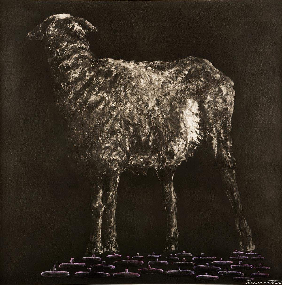 Lot 5 — Peterson Kamwathi, Untitled (Sheep on Submarines)