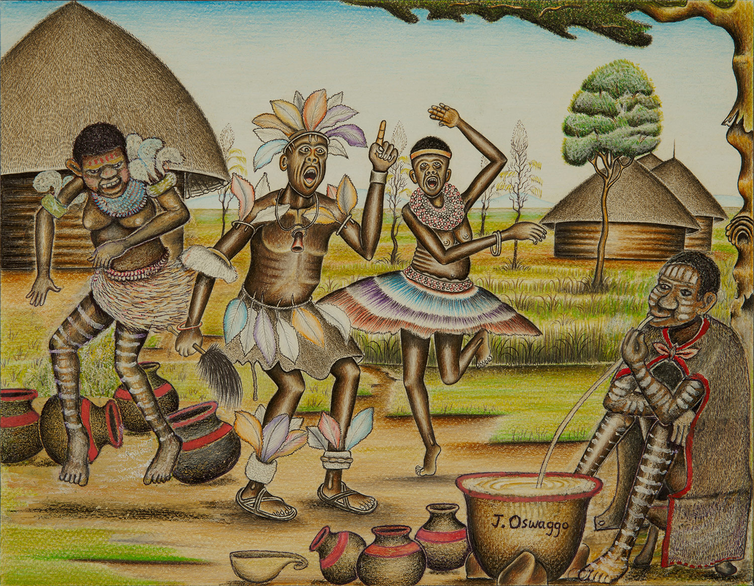 Lot 55 — Joel Oswaggo, Beer Drinking Ceremony (Luo Culture)