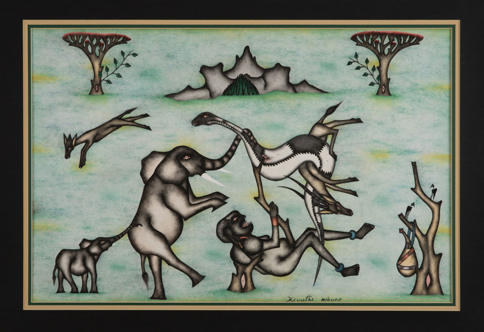 Lot 10 Kivuthi Mbuno (Kenyan, born 1947), Untitled, undated, at the Art Auction East Africa 2019