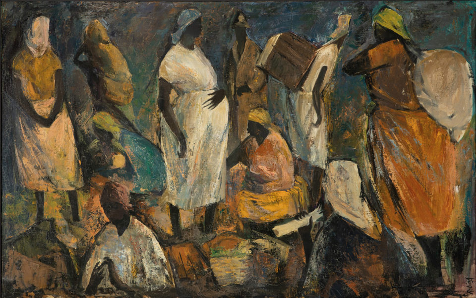 Lot 25 Robin Anderson (Kenyan, 1924–2012) Untitled (Women’s Market), circa 1968–70, at the Art Auction East Africa 2019