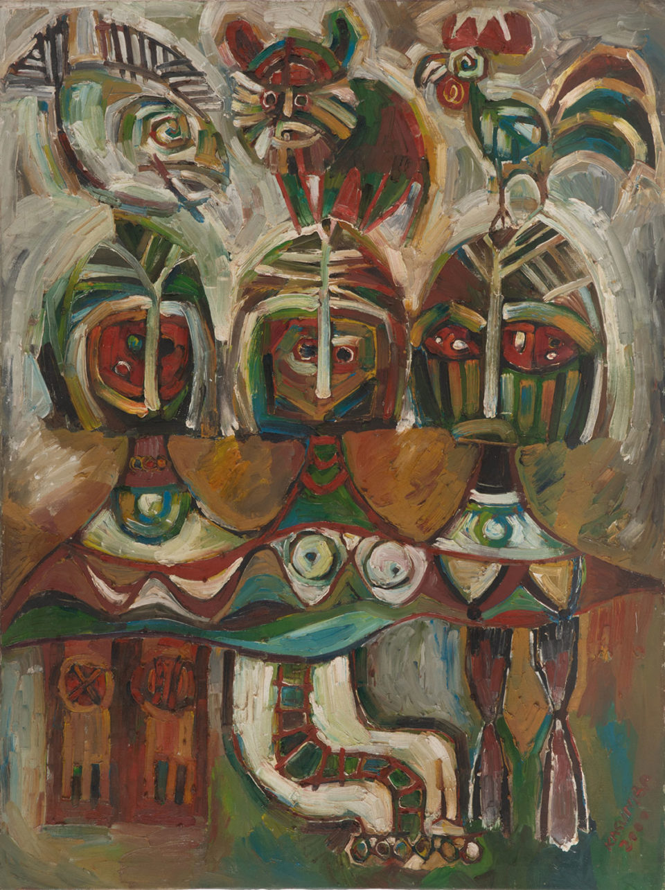 Lot 26 Stephen Kasumba (Ugandan, born 1960) Carrying Gifts, 2000, at the Art Auction East Africa 2019