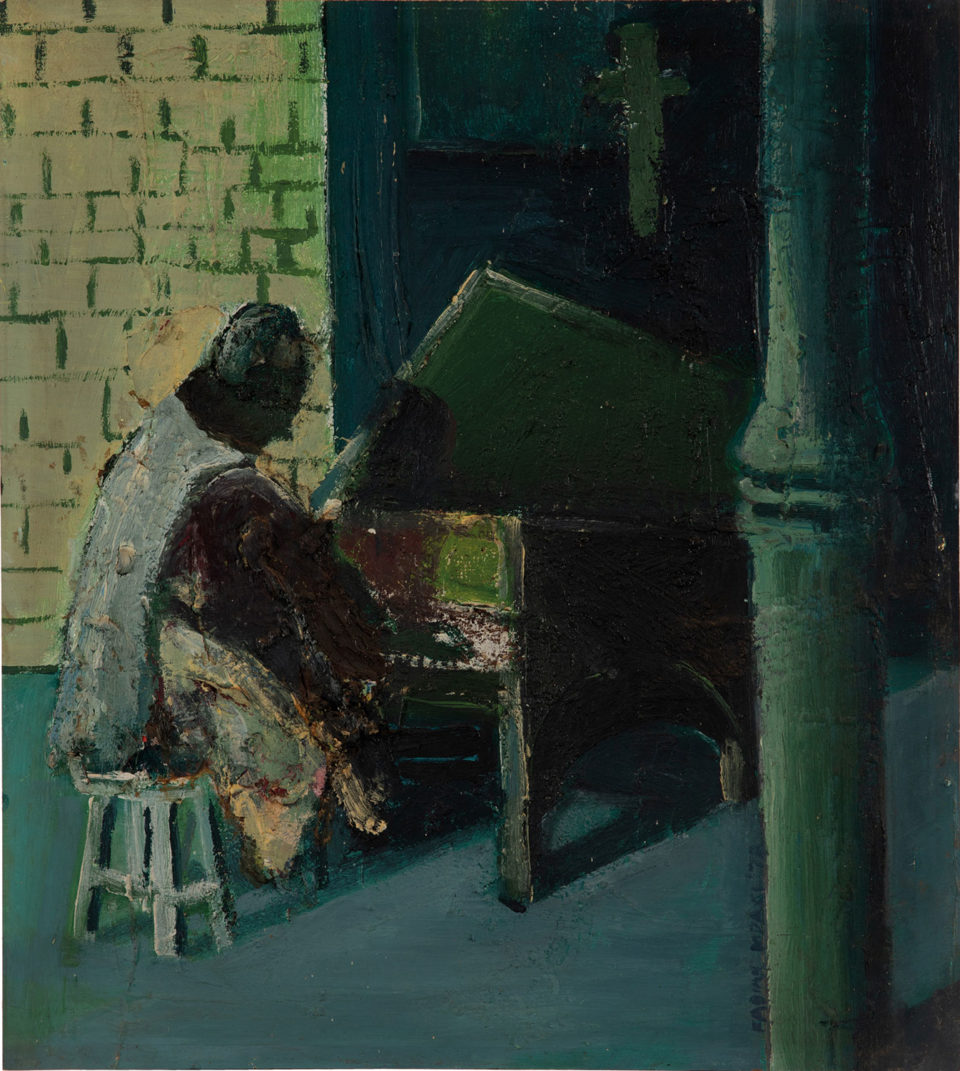Lot 29 Fabian Mpagi (Ugandan, 1953–2002) Untitled (The Piano Player), 1978, at the Art Auction East Africa 2019