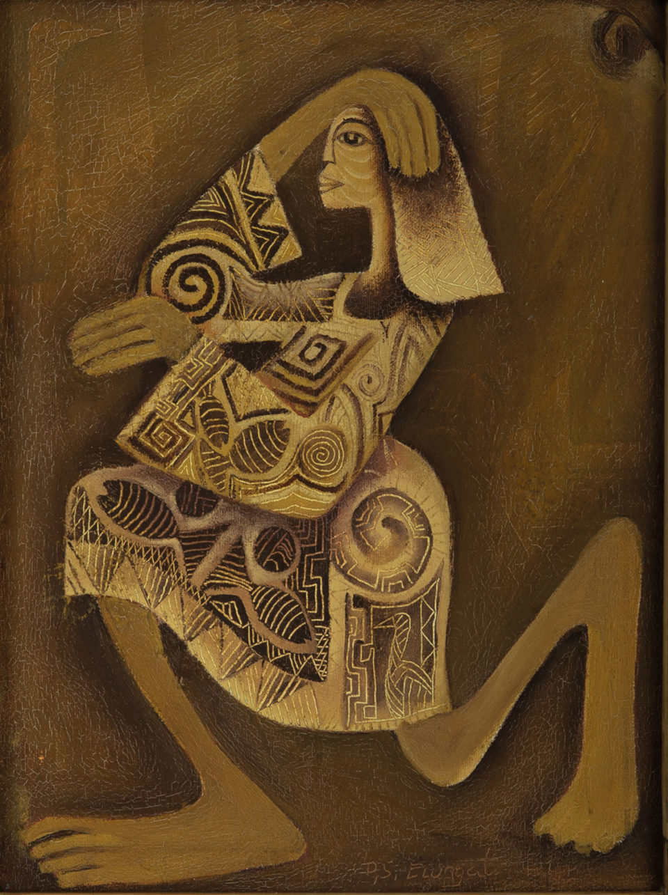 Lot 41 Peter Elungat (Kenyan, born 1978) Kneeling Woman, circa 2000, at the Art Auction East Africa 2019