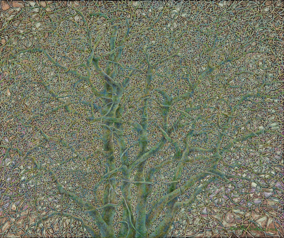 Camille Wekesa (Kenyan, born 1968) Tsavo Trees XVl, 2017 & Tsavo Trees Vl, 2018, at Art Auction East Africa 2019